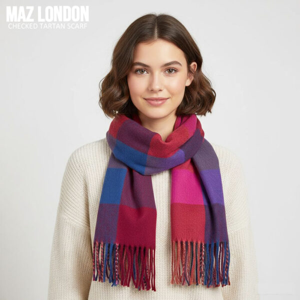 Maz Check Tartan Scarves - Multi Colours