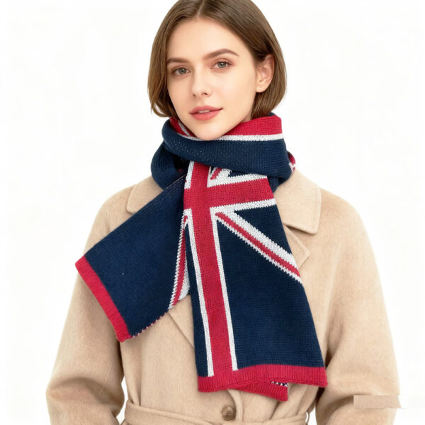 Maz Union Jack Woollen Scarves - Blue