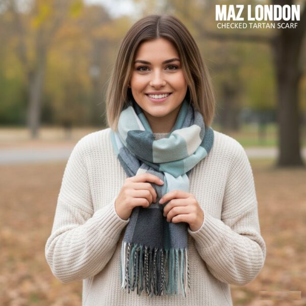Maz Check Tartan Woollen Scarves - Multi Colours