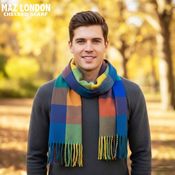 Maz Check Tartan Woollen Scarves - Multi Colours