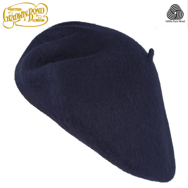 Gladwin Bond 100% Pure Wool Beret - Navy