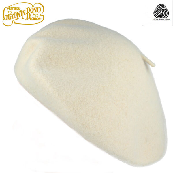 Gladwin Bond 100% Pure Wool Beret - White