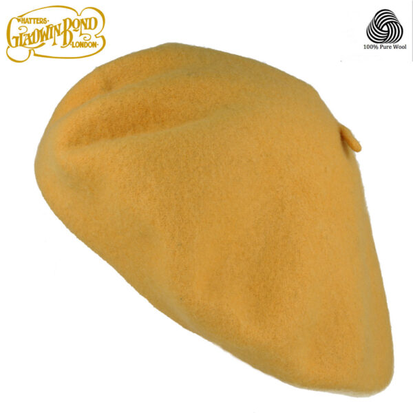 Gladwin Bond 100% Pure Wool Beret - Mustard