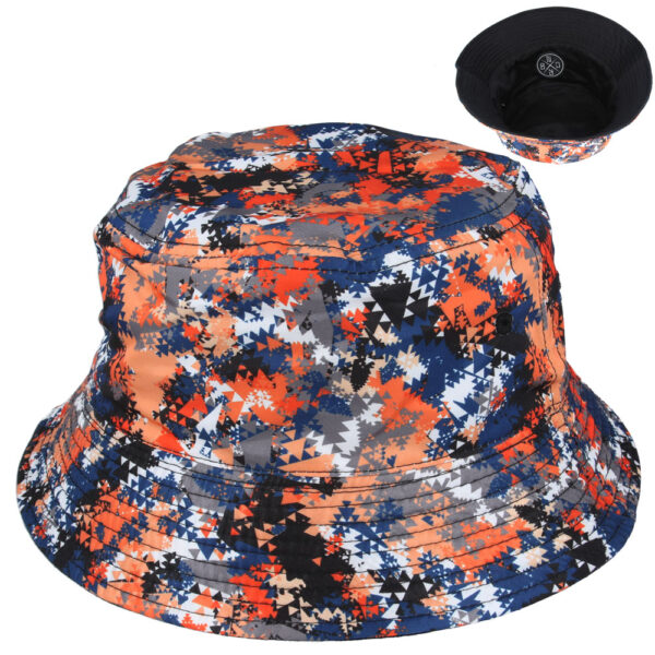 Carbon212 New Reversible Paisley Print Bucket Hat - Orange - Black