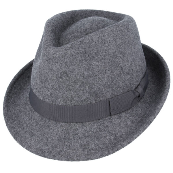 Maz Crushable Wool Felt Trilby Hat - Mix Grey