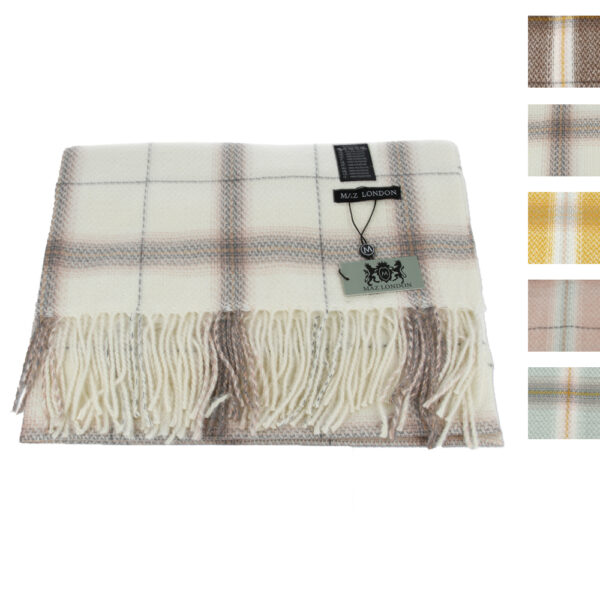 Maz Knitted Check Scarves - Multi Colours