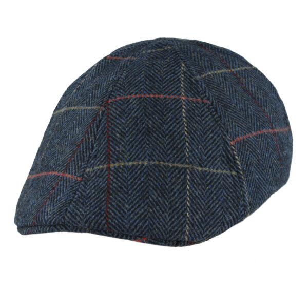 Maz Duckbill Six Panel Window check Herringbone Flat Caps