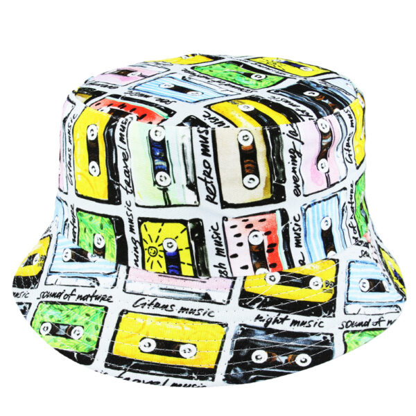 Old School Cassette Bucket Fisherman Hat - Multi