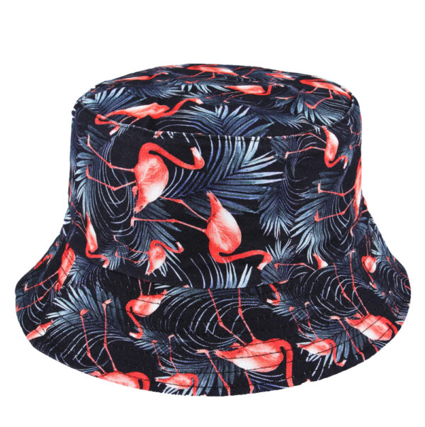 Flamingo Summer Cotton Fisherman Bucket Hat - Blue