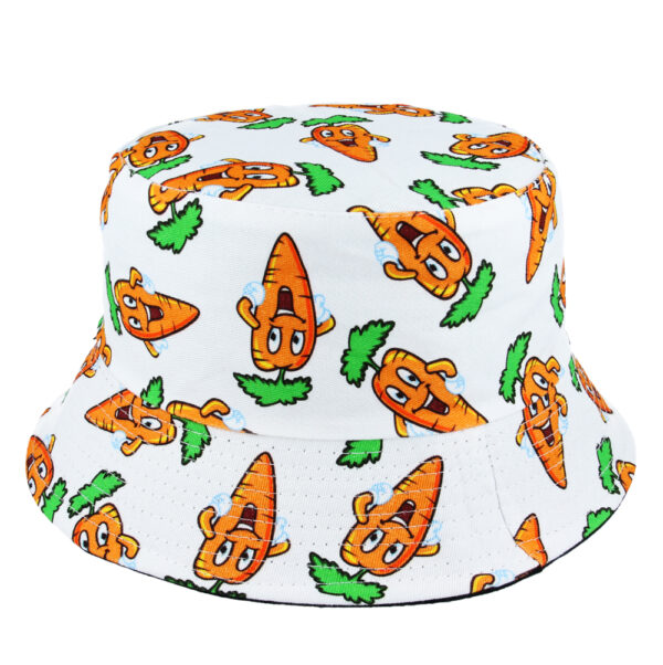 Carrot Print Veeki Cute Summer Cotton Bucket Fisherman Hat