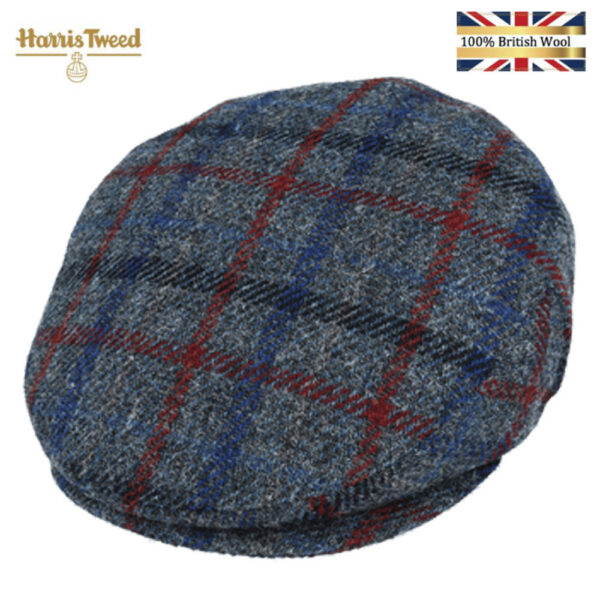 Gladwin Bond Harris Tweed Wool Flat Cap - Grey