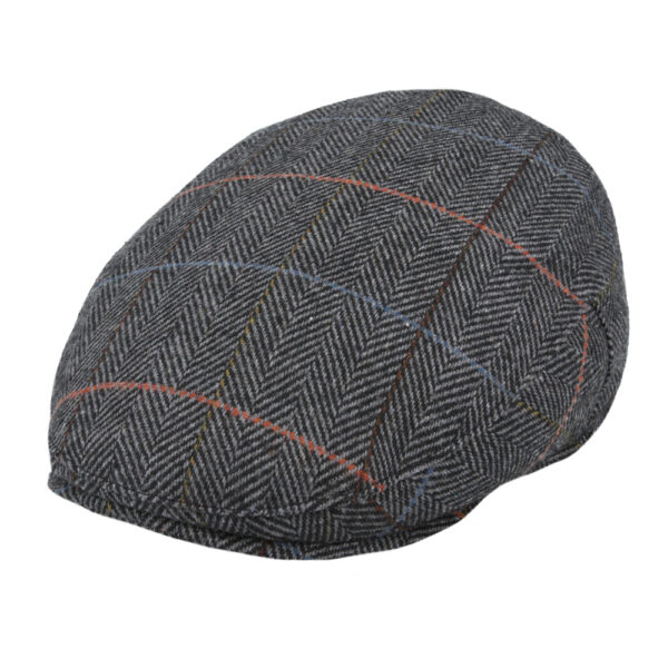 Maz Window Check Herringbone Flat Caps