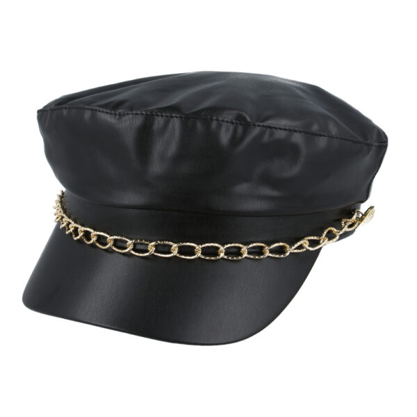 Maz Pu Rain Breton, Sailor, Captain Cap With Gold Chain & Button