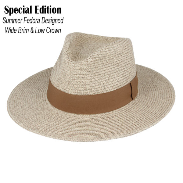 Summer Fedora Designed Wide Brim & Low Crown