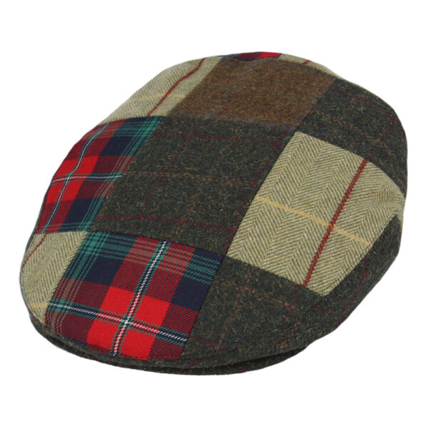Maz Tartan Check Tweed Patchwork Flat Cap - Multi Colour