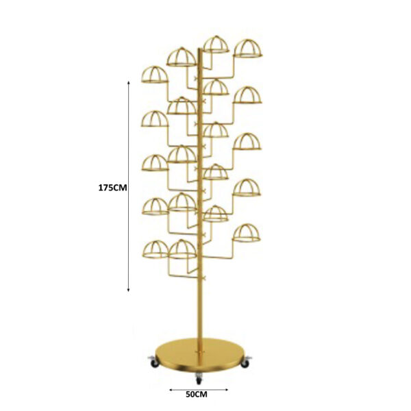 Maz Durable Hat Rack Display Stand With 25 Hooks Rotating Metal Hat Display stand - Multi Purpose