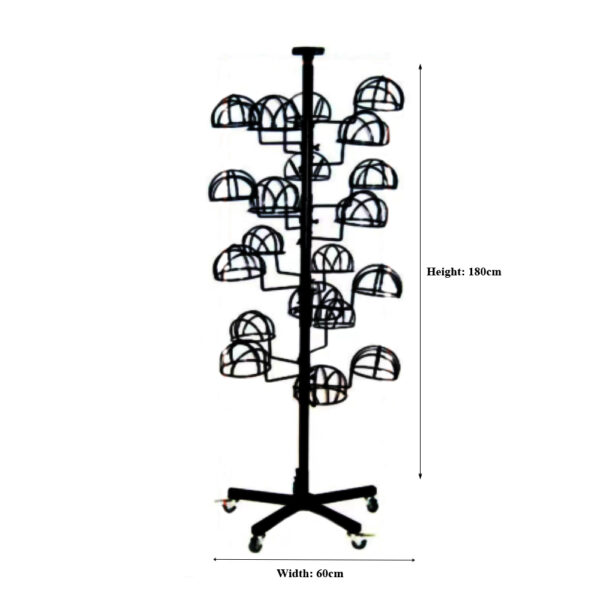 Maz Durable Hat Rack Display Stand With 26 Hooks Rotating Metal Hat Display stand - Multi Purpose