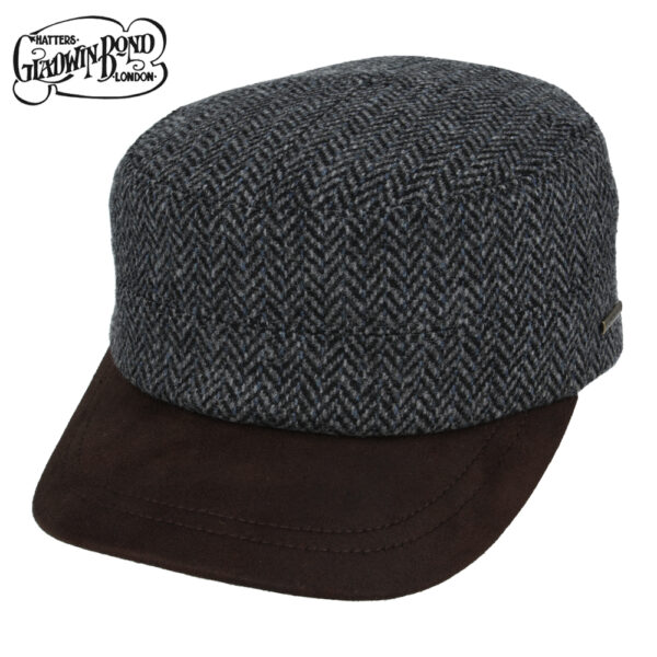 Gladwin Bond Herringbone Army Cap with Closure Buckle & Lining