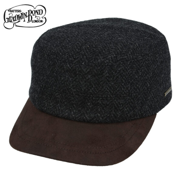 Gladwin Bond Herringbone Army Cap with Buckle Closure & Lining