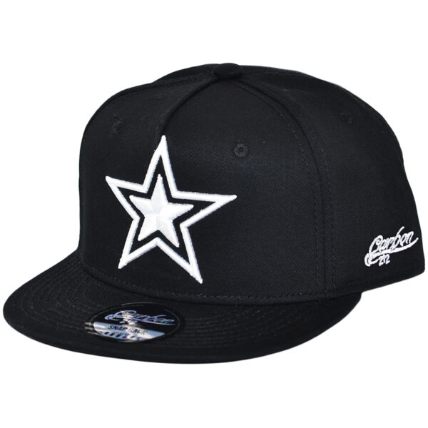 Carbon212 Star Snapback Caps - Black-White