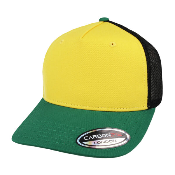 Carbon212 Cotton 2-Tone Jamaican Trucker Baseball Cap - Green