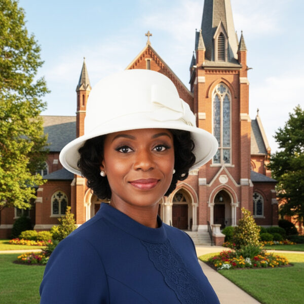 Maz Ladies Chic Vintage Wool Cloche Hat With Strap Bow & belt Around