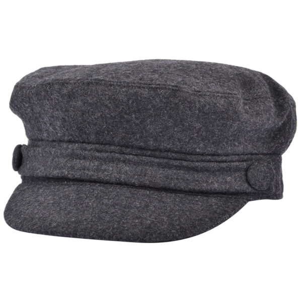 G&H Wool Felt Breton Fisherman Fiddler Caps - Dark Grey