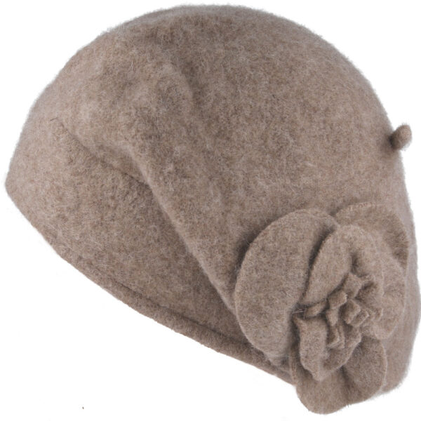 Ladies Wool Beret Cloche With Bow