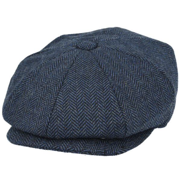Maz Wool Herringbone 8 Panel Newsboy Cap