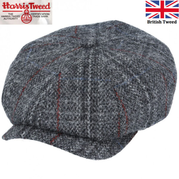 Gladwin Bond Harris Tweed Wool Newsboy Cap - Grey
