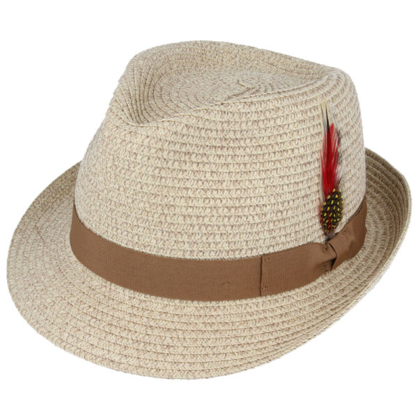 Summer Paper Straw Trilby Hat - Natural