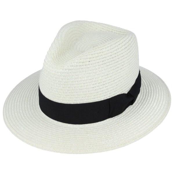 Summer Paper Straw Fedora Hat - Cream