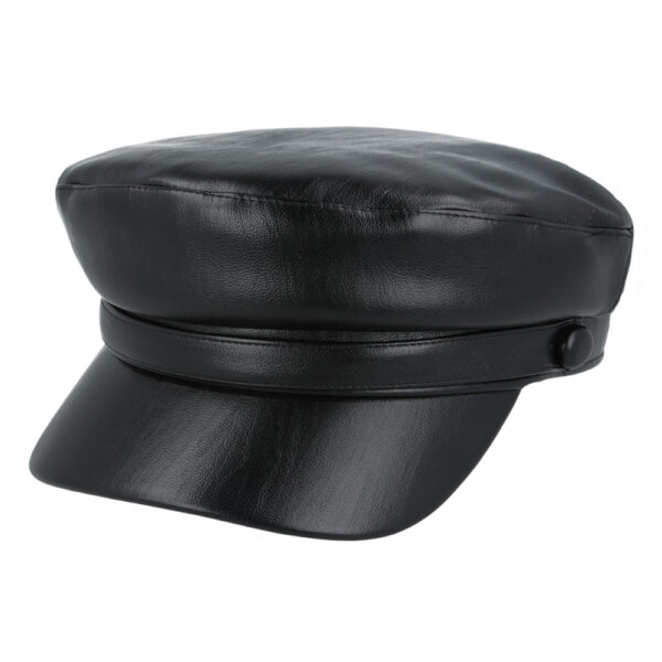 Pu Fiddler, Breton, Sailor, Captain Cap - Black