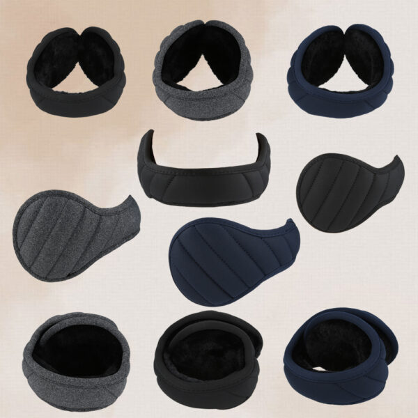 Unisex Ear Muffs Ear Covers, Behind the Head Adjustable Foldable - Assorted Colours
