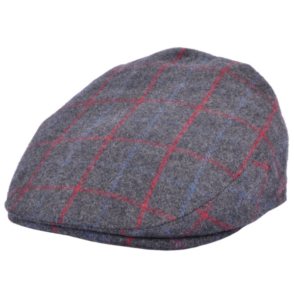G&H Woolen Check Flat Cap - Grey