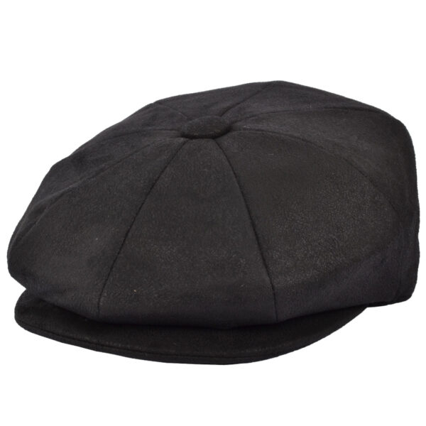 Maz 8 Panel Newsboy Cap - Black