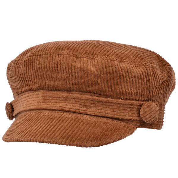 G&H Corduroy Breton Fisherman Fiddler Caps - Brown