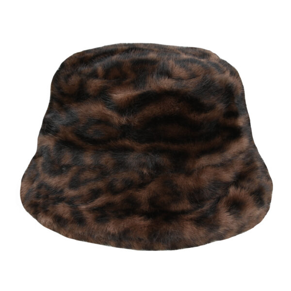 Fluffy Faux Fur Bucket Hats - Brown