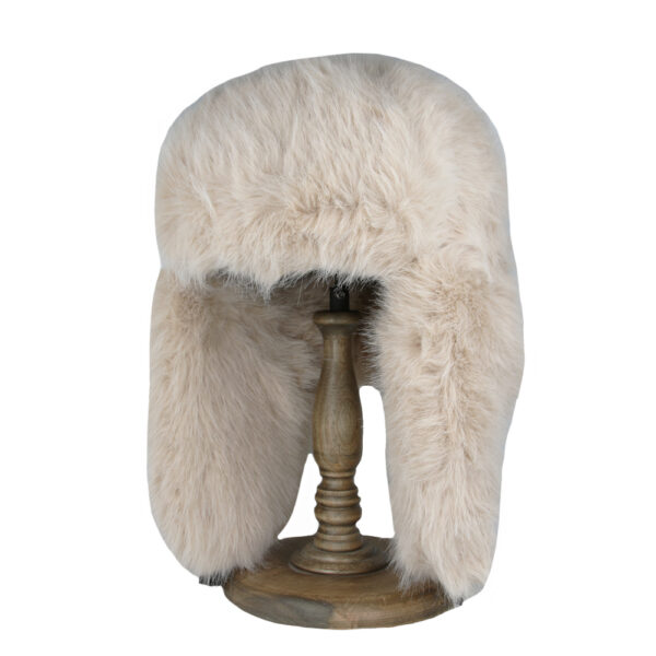 Fluffy Faux Fur Trapper Hat - Apricot