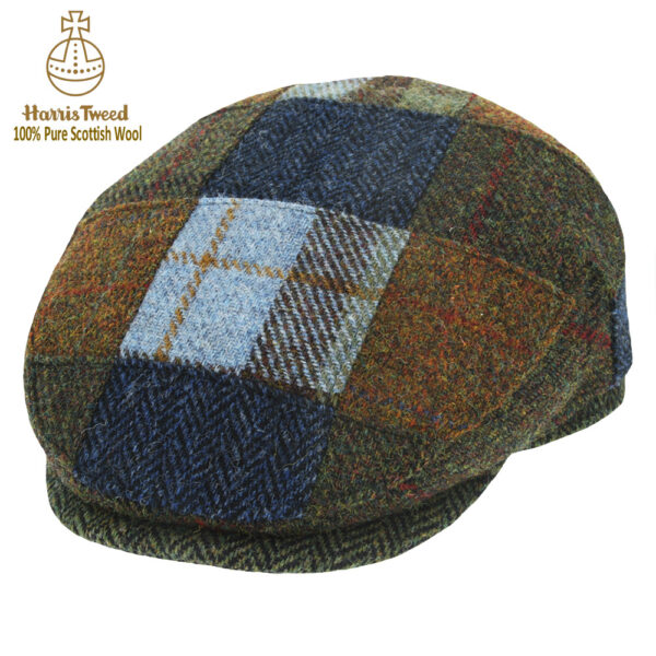 Harris Tweed 100% Pure Wool Patchwork Flat Cap